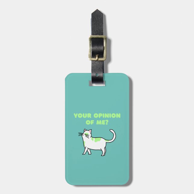 Etiqueta de Bagagem Branca de Gato (Frente Vertical)