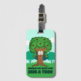Etiqueta De Bagagem Branch Out Com Amor Abrindo Uma Árvore