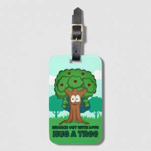 Etiqueta De Bagagem Branch Out Com Amor Abrindo Uma Árvore