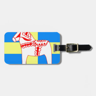 Etiqueta De Bagagem Branco do cavalo de Dala da suecia