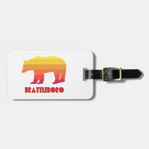 Etiqueta De Bagagem Brattleboro Vermont Rainbow Bear