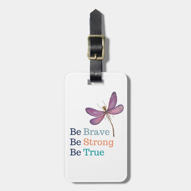 Etiqueta De Bagagem Brave Strong True Dragonfly (Frente Vertical)