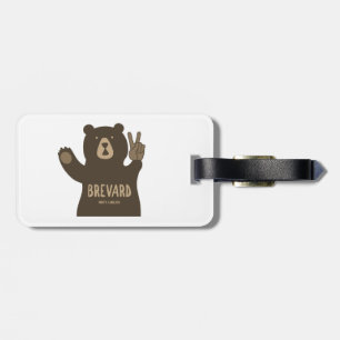 Etiqueta De Bagagem Brevard North Carolina Peace Bear
