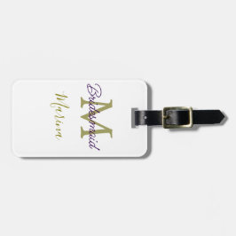 Etiqueta De Bagagem Bride tribe monogram bridal shower simple golden p