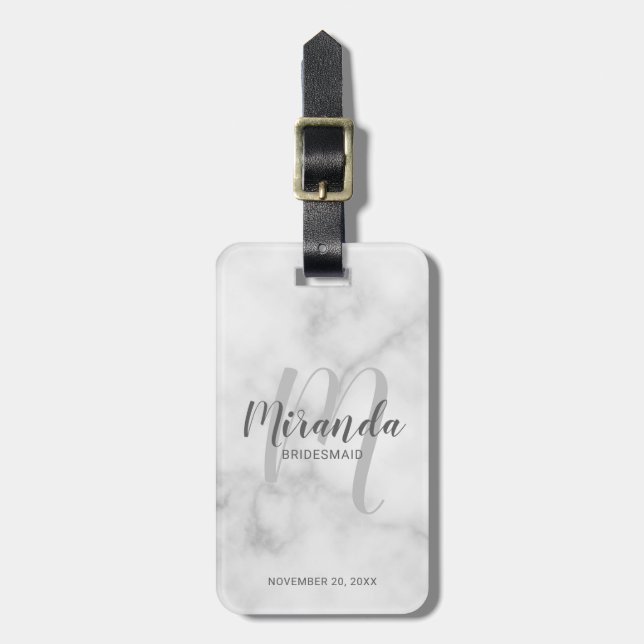 Etiqueta De Bagagem Bridesmaid Personalizado de Script Moderno (Frente Vertical)