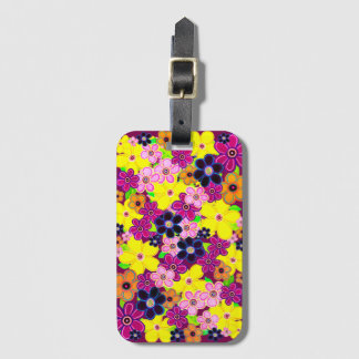 Etiqueta De Bagagem Bright Abstrato Flower Art