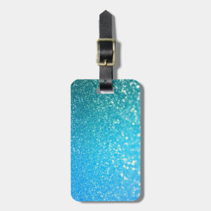 Etiqueta De Bagagem Brilho azul do verão da praia do Aqua