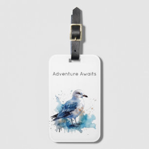 Etiqueta De Bagagem Brisa Oceânica: Gaivota Aquarela