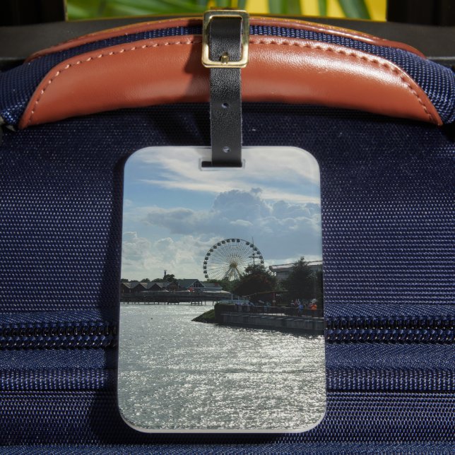 Etiqueta De Bagagem Broadway na praia, Myrtle Beach, SC (Frente Insitu 2)