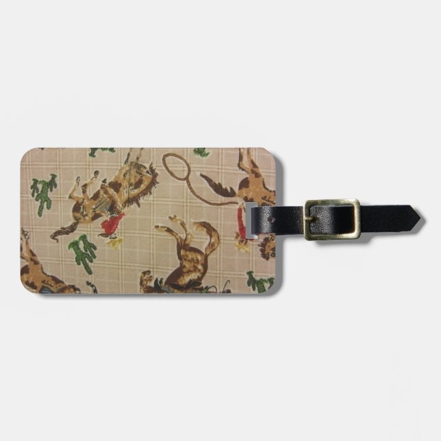 Etiqueta De Bagagem Bronco Bucking (Frente Horizontal)