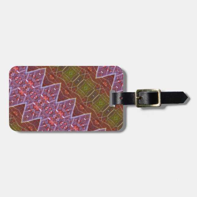 Etiqueta De Bagagem Bronze & Green Leaf 13  (Frente Horizontal)