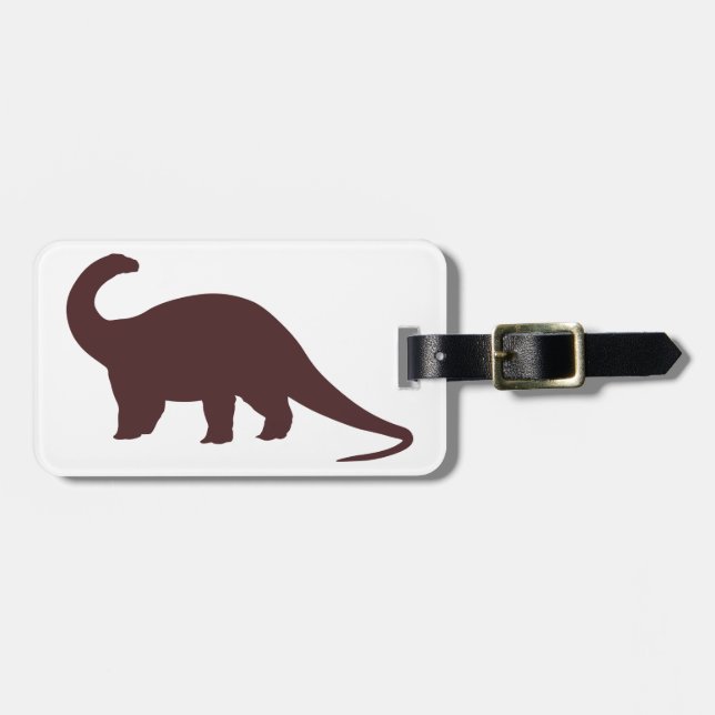 Etiqueta De Bagagem Brown Dinosaur (Frente Horizontal)