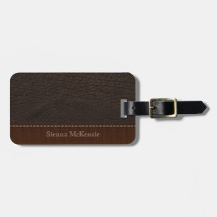 Etiqueta De Bagagem Brown Leather Look