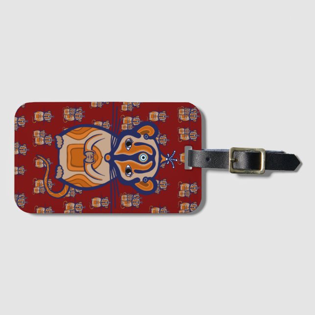 Etiqueta De Bagagem Brown Mouse pattern Curtain (Frente Horizontal)