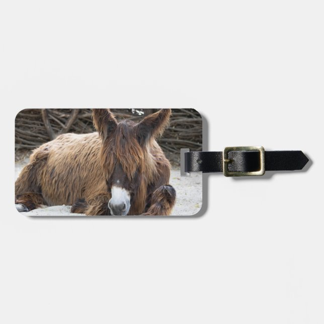 Etiqueta De Bagagem Brown Poitou Donkey (Frente Horizontal)
