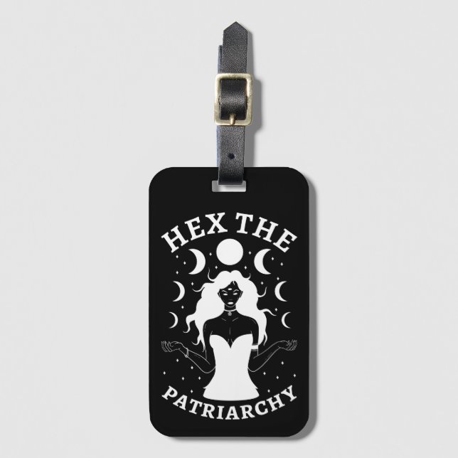 Etiqueta De Bagagem Bruxa Feminista - Hex O Patriarcado II (Frente Vertical)