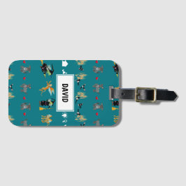 Etiqueta De Bagagem Bruxas, macacos voadores, cachorros pequenos em ve