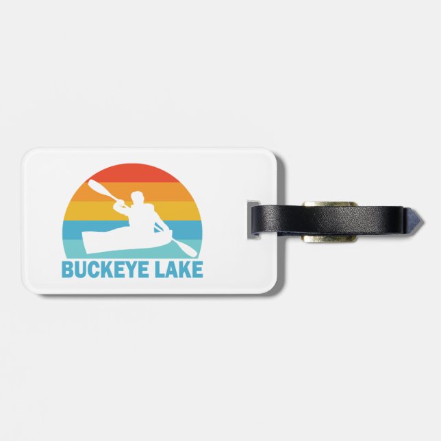 Etiqueta De Bagagem Buckeye Lake Ohio Kayak (Traseira Horizontal)