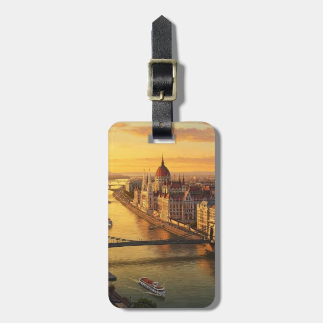 Etiqueta De Bagagem Budapest Hungria Parlamento Building Viagem (Frente Vertical)