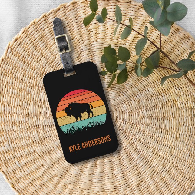 Etiqueta De Bagagem Buffalo Sunset Personalizado (Criador carregado)