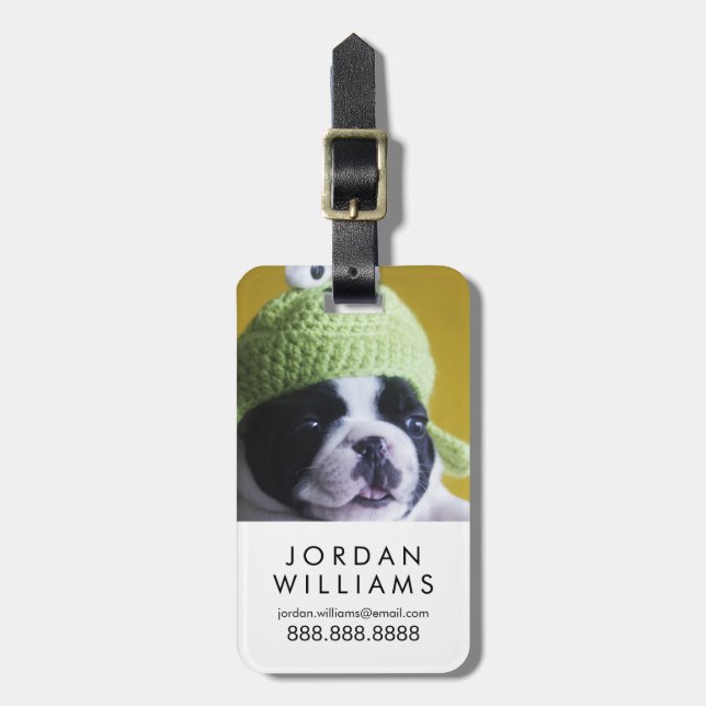 Etiqueta De Bagagem Buldogue Francês (Frente Vertical)