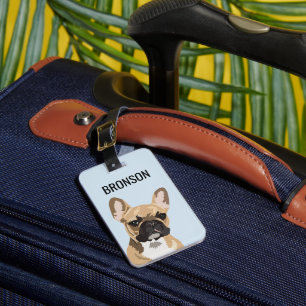 Etiqueta De Bagagem Buldogue francês personalizado do animal de