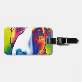 Etiqueta De Bagagem bull terrier vermelho e branco 2