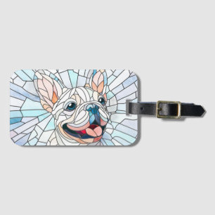 Etiqueta De Bagagem Bulldog Francês - Frenchie - mosaico pastel