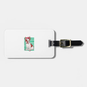 Etiqueta De Bagagem Bulldog Santa Hat - Feliz Natal