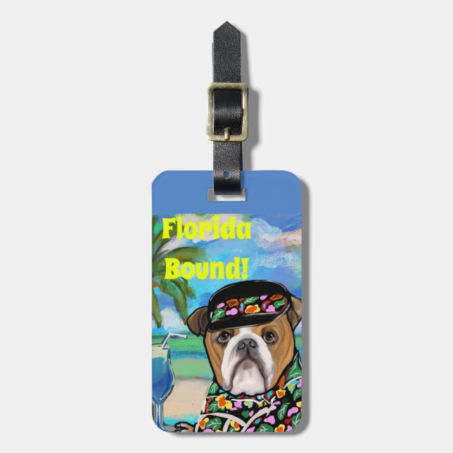 Etiqueta De Bagagem Bulldogue (Frente Vertical)