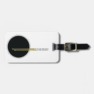 Etiqueta De Bagagem Bumbo de Baixo Preto Branco Amante de Música Ender
