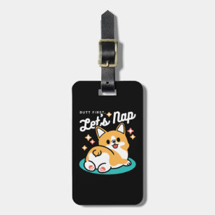 Etiqueta De Bagagem Bumbum de Corgi e Víblias de Nap - Cachorro Dormin
