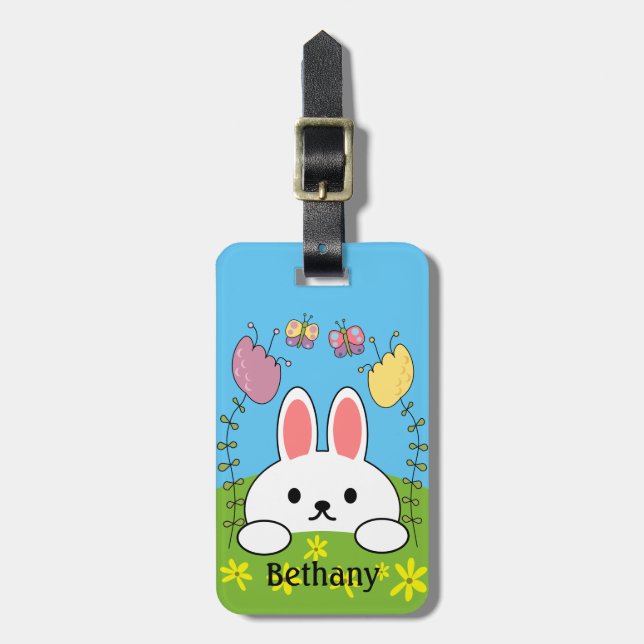 Etiqueta De Bagagem Bunny Rabbit Personalizado (Frente Vertical)