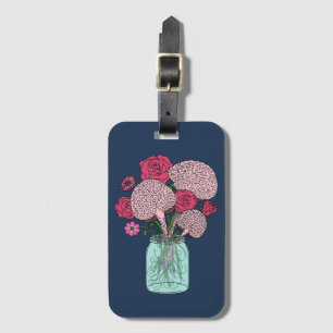 Etiqueta De Bagagem Buquê de Flor de Cérebro