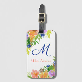Etiqueta De Bagagem Buquê Floral Colorido Personalizado