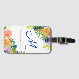 Etiqueta De Bagagem Buquê Floral Colorido Personalizado