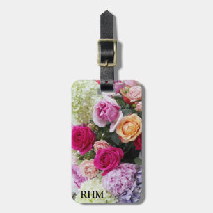 Etiqueta De Bagagem Buquê Personalizado de Rosas de Flores de Verão