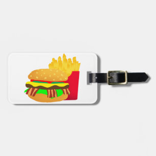 Etiqueta De Bagagem Burger e Fries