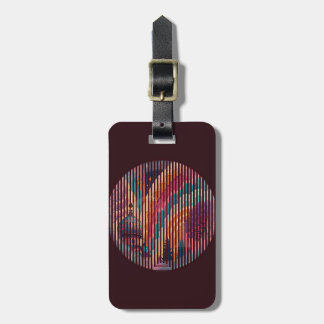 Etiqueta De Bagagem Burgundy Round Stripe Luggage Tag – Customizable