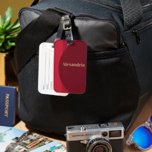Etiqueta De Bagagem Burgundy Vermelho Personalizado