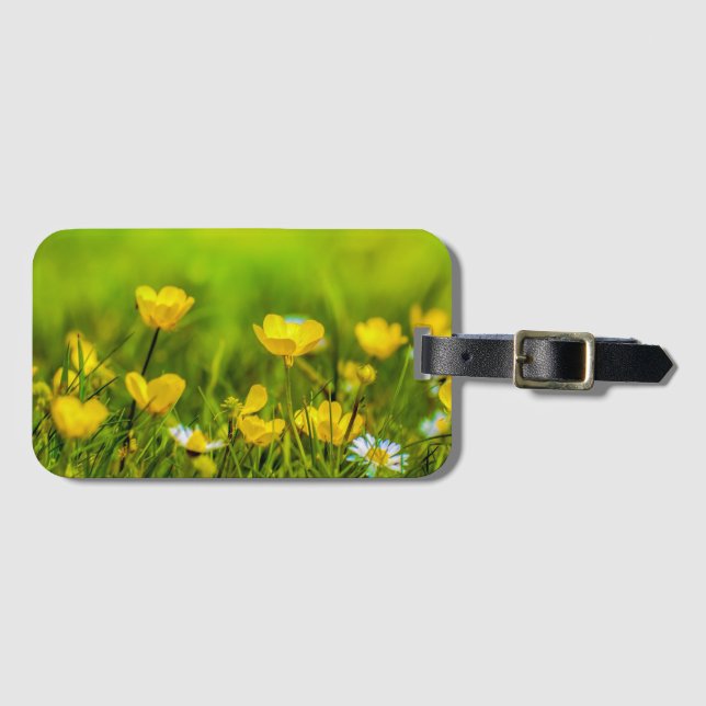 Etiqueta De Bagagem Buttercups e Daisies (Frente Horizontal)