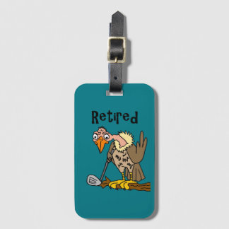 Etiqueta De Bagagem Buzzard velho engraçado que joga desenhos animados