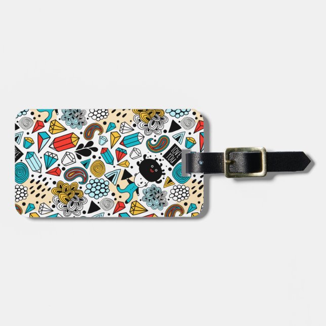 Etiqueta De Bagagem Cabeça louca (Frente Horizontal)