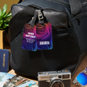 Etiqueta De Bagagem Cabeças e Círculos de Abstrato de Groovy Legal