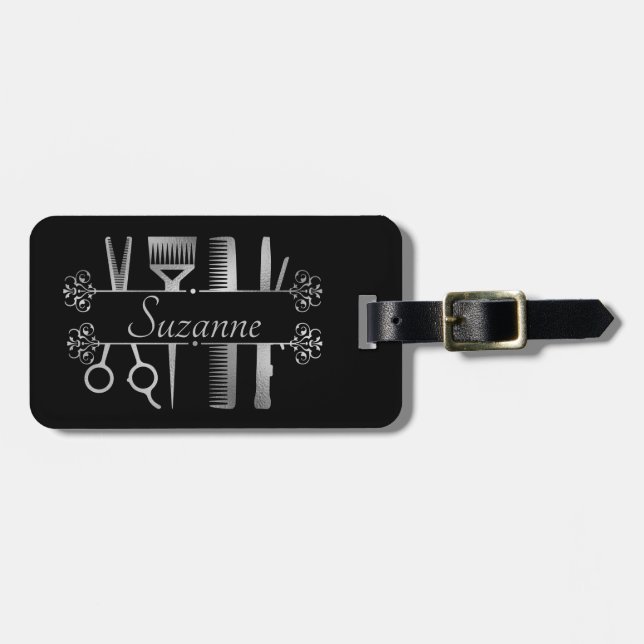 Etiqueta De Bagagem Cabelo Dourado de Rosa personalizado (Frente Horizontal)