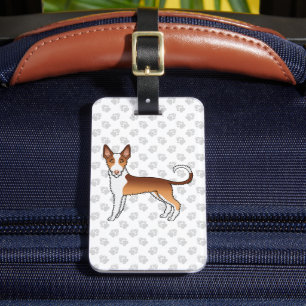 Etiqueta De Bagagem Cabos Vermelhos E Brancos Levavam Cachorros E Pata