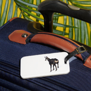 Etiqueta De Bagagem Cabra de montanha de Chamois alpina minimalista na