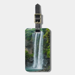 Etiqueta De Bagagem Cachoeira Jeongbang, Coreia do Sul