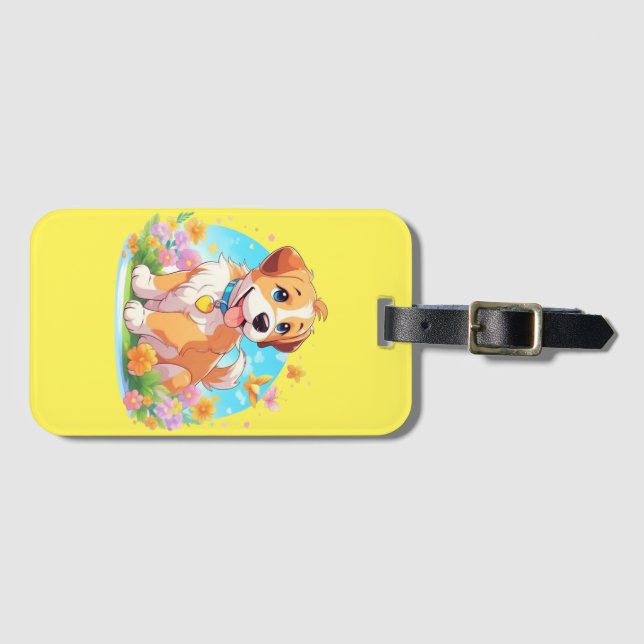 Etiqueta De Bagagem Cachorro Cachorro (Frente Horizontal)