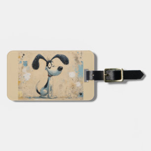 Etiqueta De Bagagem Cachorro de Desenho Animado Engraçado – Arte de Ca